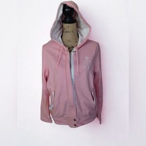 Ralph Lauren 100% Cotton Pink Zip Sweatshirt Women's Size L